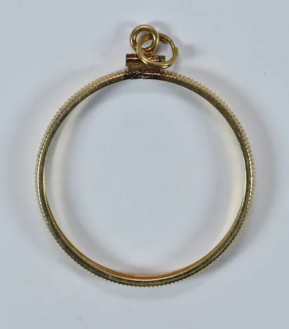 14k Gold Coin Bezel 32.6mm 2.7g Eagle 1 Oz Krugerrand *9516