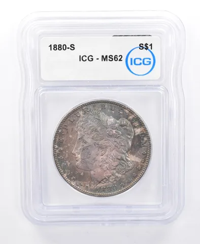 1880-S Morgan Silver Dollar MS62 ICG Beautiful Tone *8729