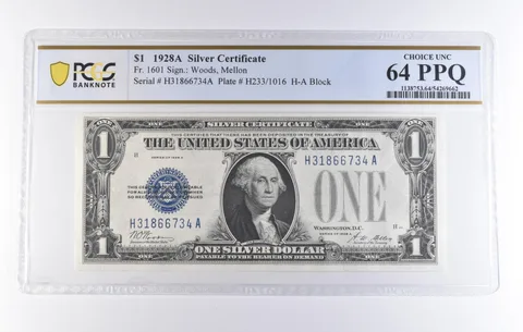 1928 A $1 Silver Certificate Fr#1601 Choice Unc 64 PPQ PCGS *8319