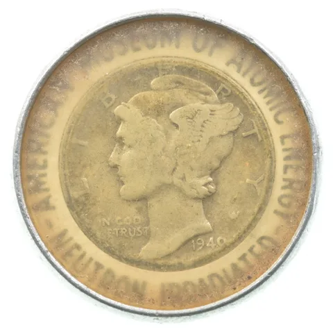 1940 Mercury Dime Museum Of Atomic Energy Neutron Irradiated a8750