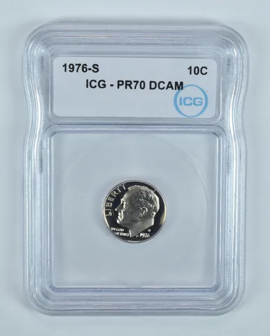 1976-S Roosevelt Dime PR70 DCAM ICG
