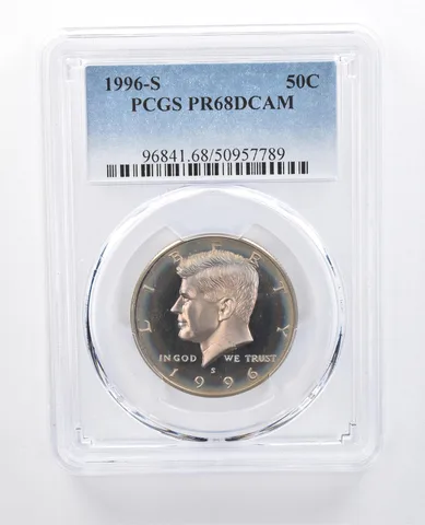 1996-S Kennedy Half Dollar PR68 DCAM PCGS Peripheral Tone *8013