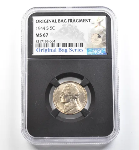 1944-S Jefferson Nickel Original Bag Fragment MS67 NGC *9894