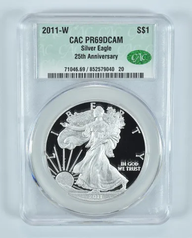 2011-W American Silver Eagle 25th Anniversary PR69 DCAM CAC CACg