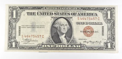 1935 A $1 Silver Certificate Hawaii Brown Seal Fr#2300 AU a9437
