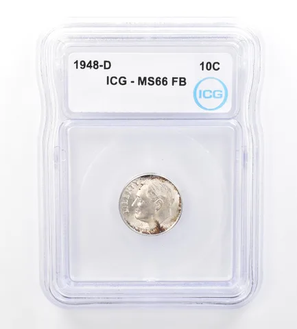 1948-D Roosevelt Dime MS66 FB ICG Beautiful Tone a1636