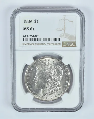 MS61 1889 Morgan Silver Dollar NGC - Beautiful Tone a7824