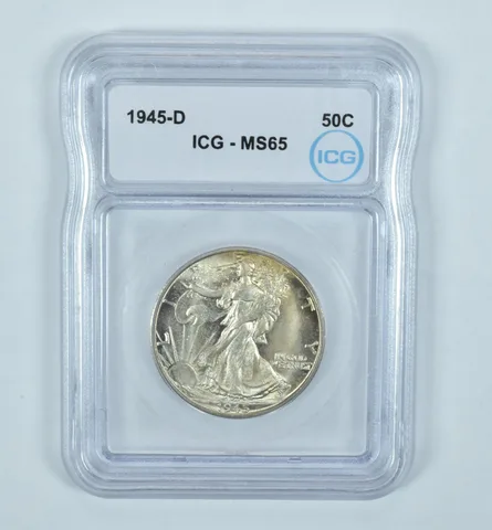 1945-D Walking Liberty Half Dollar MS65 ICG