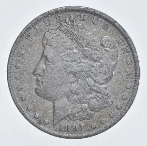 Early - 1891 Morgan Silver Dollar - 90% US Coin *127
