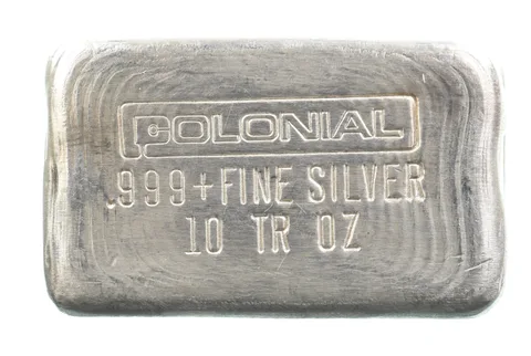 10 Troy Oz Silver Bar Colonial Poured *1999