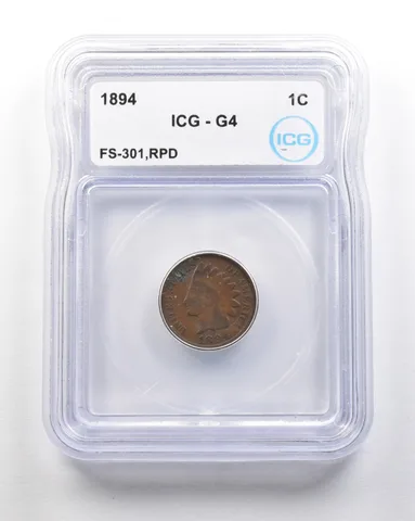 1894/94 Indian Head Cent Mint Error FS-301 RPD G4 ICG *1693