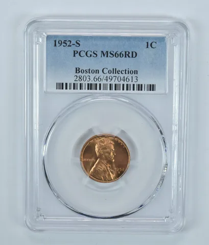 1952-S Lincoln Wheat Cent Boston Collection MS66 RD PCGS