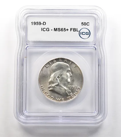 1959-D Franklin Half Dollar MS65+ FBL ICG a6710