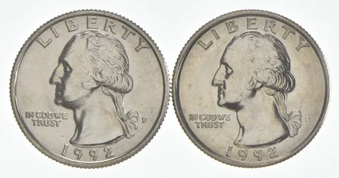 1992 P+D Washington Quarter Clad Unc Bundle