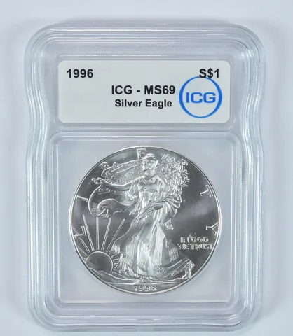 1996 American Silver Eagle MS69 ICG