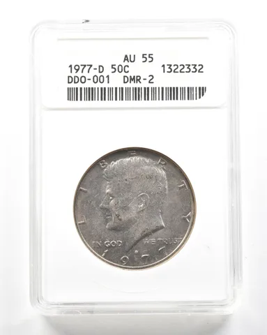 1977-D Kennedy Half Dollar DDO-001 DMR-2 AU55 ANACS *2067