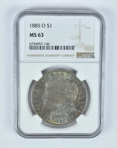 MS63 1885-O Morgan Silver Dollar NGC Beautifully Toned *7458