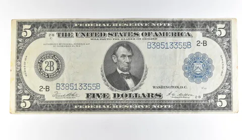 1914 $5 New York NY FRN Large Note Blue Seal *1657