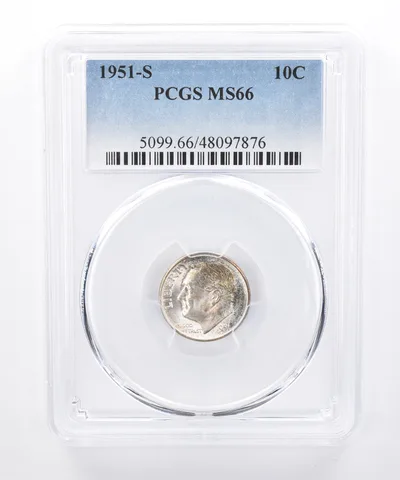 1951-S Roosevelt Dime MS66 PCGS Beautiful Tone *8358