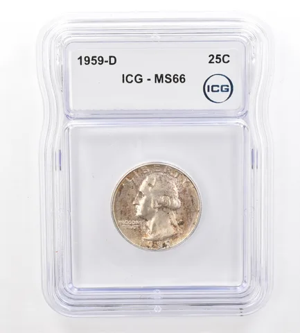 1959-D Washington Quarter MS66 ICG Beautiful Tone *7338
