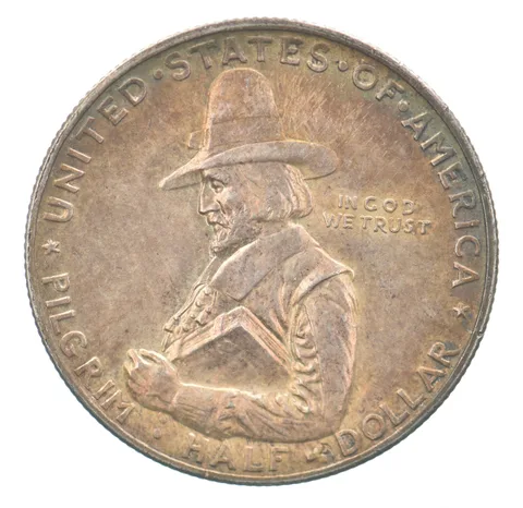 1920 Pilgrim Commemorative Half Dollar Beautiful Tone *7566