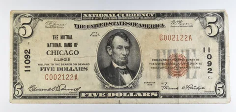 1929 $5 National Currency Note Chicago IL Ch#11092 *8527