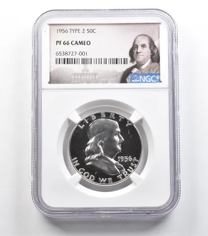 1956 Franklin Half Dollar Type 2 PF66 Cameo NGC *9169