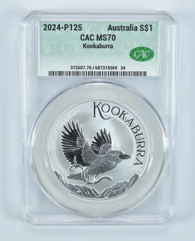 2024 P125 Australia 1 Dollar Silver Kookaburra MS70 CAC CACg