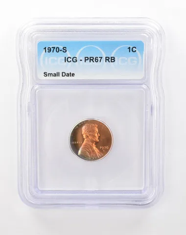 1970-S Lincoln Memorial Cent Small Date PR67 RB ICG Peripheral Tone *0052