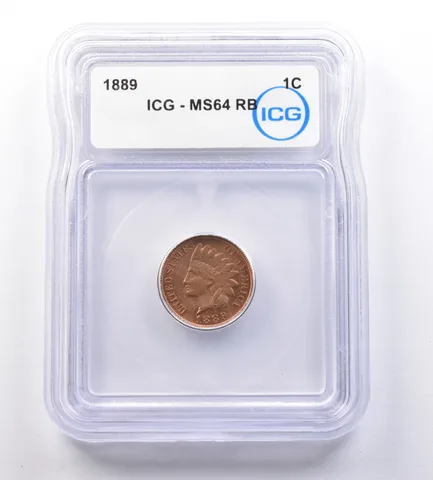 1889 Indian Head Cent MS64 RB ICG