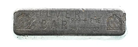 25 Troy Oz Silver Bar Poured Loaf M and B Mining Omega *4856