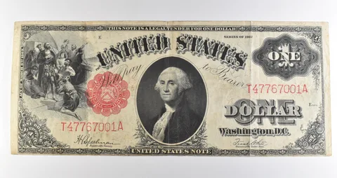 1917 $1 Legal Tender Large Note Red Seal *3555