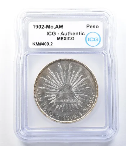 1902 Mo AM Mexico Peso KM#409.2 Authentic ICG *8829