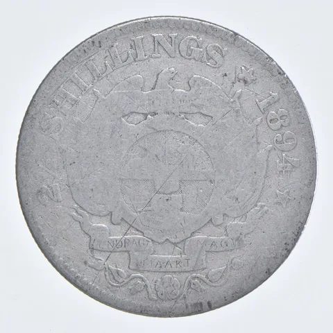 SILVER - WORLD Coin - 1894 South Africa 2 1/2 Shillings - World Silver Coin *756