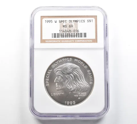 1995-W Special Olympics Commemorative Silver Dollar MS69 NGC Brown Label