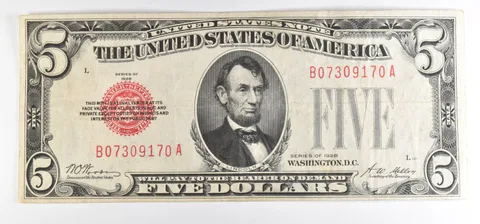 1928 $5 Legal Tender Note Red Seal *6102