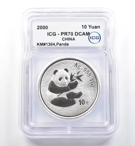 2000 China 10 Yuan Silver Panda KM#1304 1 Oz Silver PR70 DCAM ICG a0282