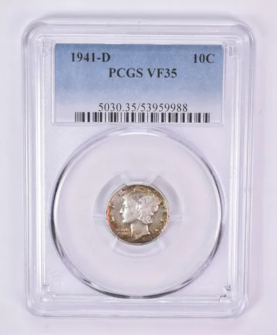 1941-D Mercury Dime VF35 PCGS Beautiful Tone *1107