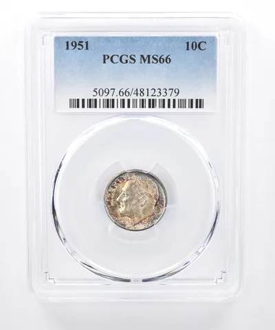 1951 Roosevelt Dime MS66 PCGS Beautiful Tone *8351
