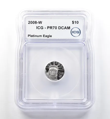 2008-W $10 American Platinum Eagle 1/10 Oz Platinum PR70 DCAM ICG