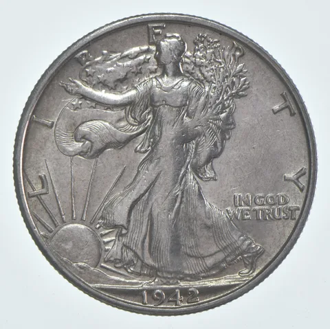 AU 1942-S Walking Liberty Half Dollar Almost Unc 90% Silver (1pc)
