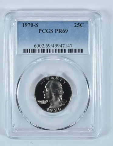 1970-S Washington Quarter PR69 PCGS Blue Label