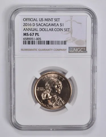 2016-D Sacagawea $1 Code Talkers Annual Dollar Set MS67 PL NGC Brown Lbl