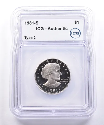 1981-S Susan B Anthony $1 Type 2 Authentic ICG