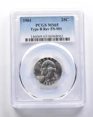 MS65 1961 Washington Quarter Type B REV FS-901 PCGS a3364