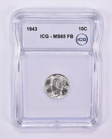 1943 Mercury Dime MS65 FB ICG