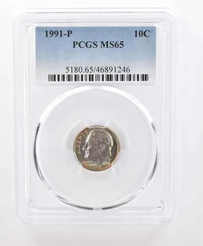 1991-P Roosevelt Dime MS65 PCGS Beautiful Tone *2733