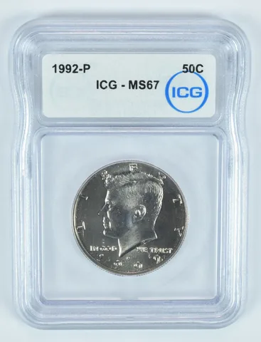 1992-P Kennedy Half Dollar MS67 ICG