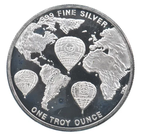 VINTAGE Art Bar/Round 1996 Kodak Albuquerque Balloon Fiesta Silver 1 T Oz *244
