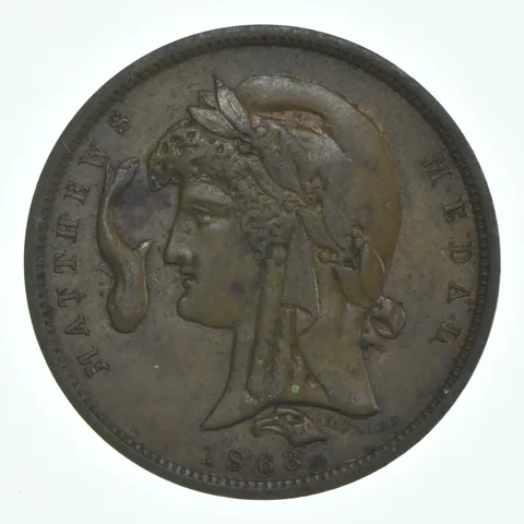 1863 NY 630-AV-1a R-4 John Matthews Medal Civil War Token *6108